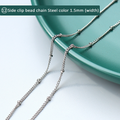 Steel / Side Beaded Chain 40cm + 5cm Extender