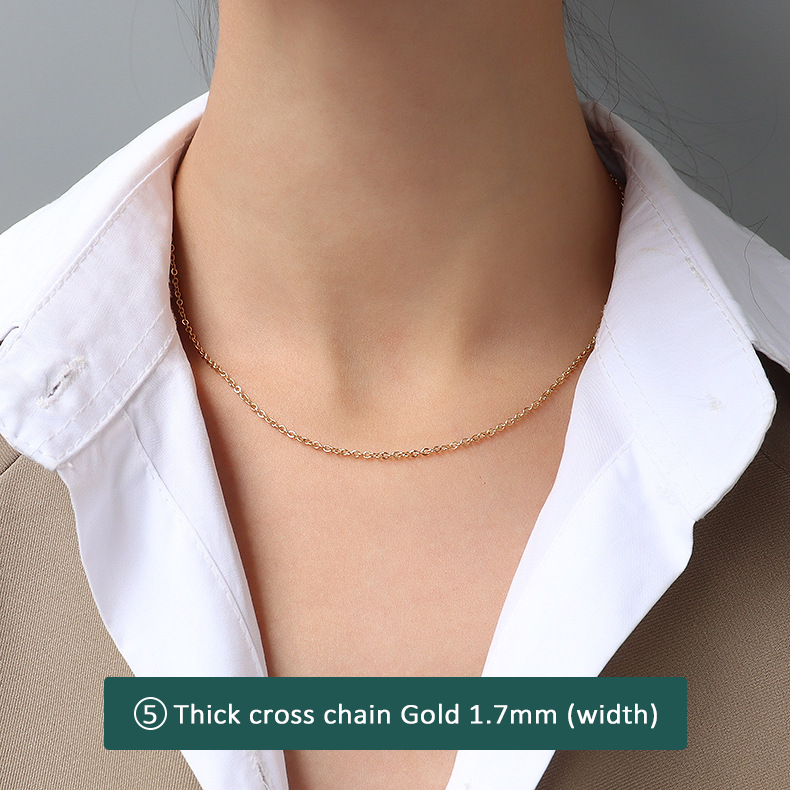 316L Stainless Steel 18K Gold Plated Minimalist Layering Chain Necklaces