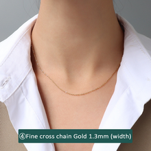 316L stainless steel 18K Gold Plated Minimalist Layering Chain Necklaces modeled styling view for wholesale necklace buyers