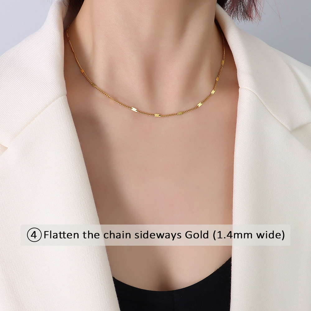 316L Stainless Steel 18K Gold Plated Minimalist Layering Chain Necklaces