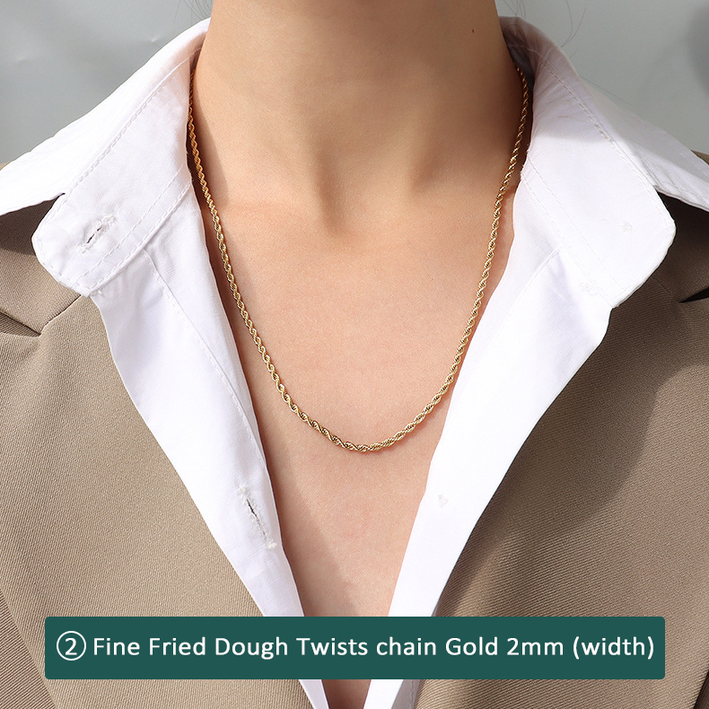 316L Stainless Steel 18K Gold Plated Minimalist Layering Chain Necklaces