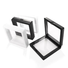 316L stainless steel jewelry floating display case with transparent suspension membrane for rings, bracelets and small accessories
