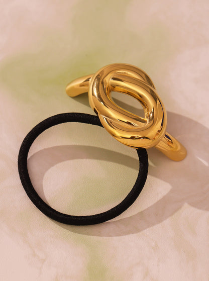 316L Stainless Steel Minimalist Semi-Circle Hair Tie Hair Accessory - Minimalist Semi-Circle Hair Tie Wholesale Stainless Steel Jewelry - Sensitive Skin Friendly - Detail 10