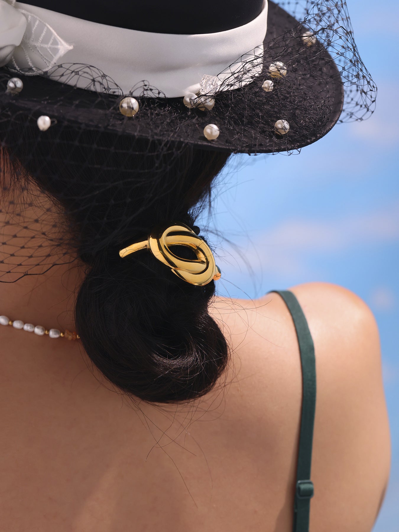 316L Stainless Steel Minimalist Semi-Circle Hair Tie Hair Accessory - Minimalist Semi-Circle Hair Tie Wholesale Stainless Steel Jewelry - Sensitive Skin Friendly - Detail 11