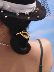 316L Stainless Steel Minimalist Semi-Circle Hair Tie Hair Accessory - Minimalist Semi-Circle Hair Tie Wholesale Stainless Steel Jewelry - Sensitive Skin Friendly - Detail 11