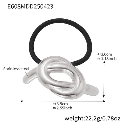 316L Stainless Steel Minimalist Semi-Circle Hair Tie Hair Accessory - Minimalist Semi-Circle Hair Tie Wholesale Stainless Steel Jewelry - Sensitive Skin Friendly - Detail 16