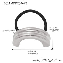 316L Stainless Steel Minimalist Semi-Circle Hair Tie Hair Accessory - Minimalist Semi-Circle Hair Tie Wholesale Stainless Steel Jewelry - Sensitive Skin Friendly - Detail 18