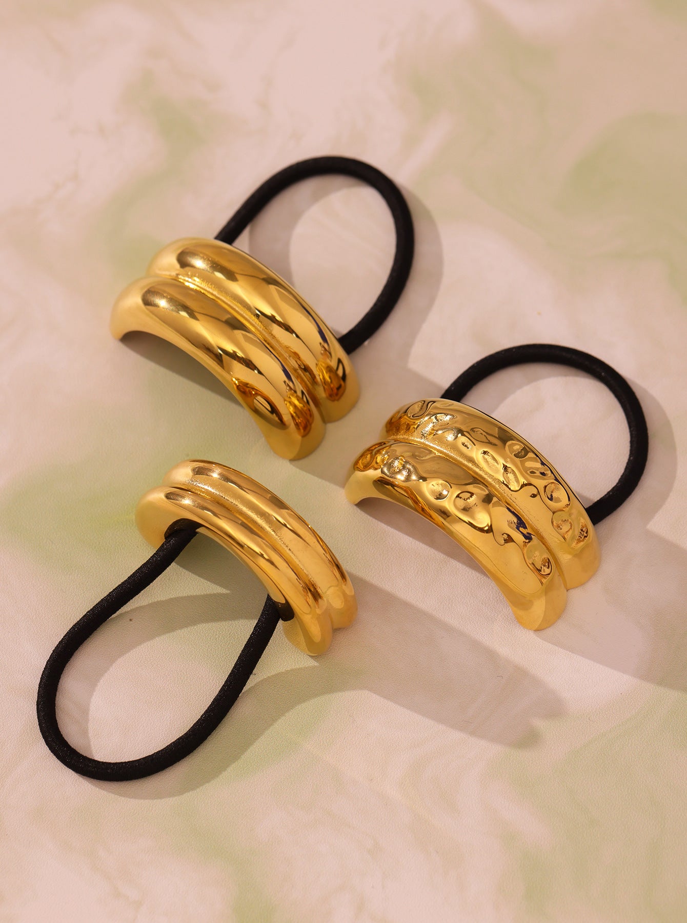 316L Stainless Steel Minimalist Semi-Circle Hair Tie Hair Accessory - Minimalist Semi-Circle Hair Tie Wholesale Stainless Steel Jewelry - Sensitive Skin Friendly - Detail 3
