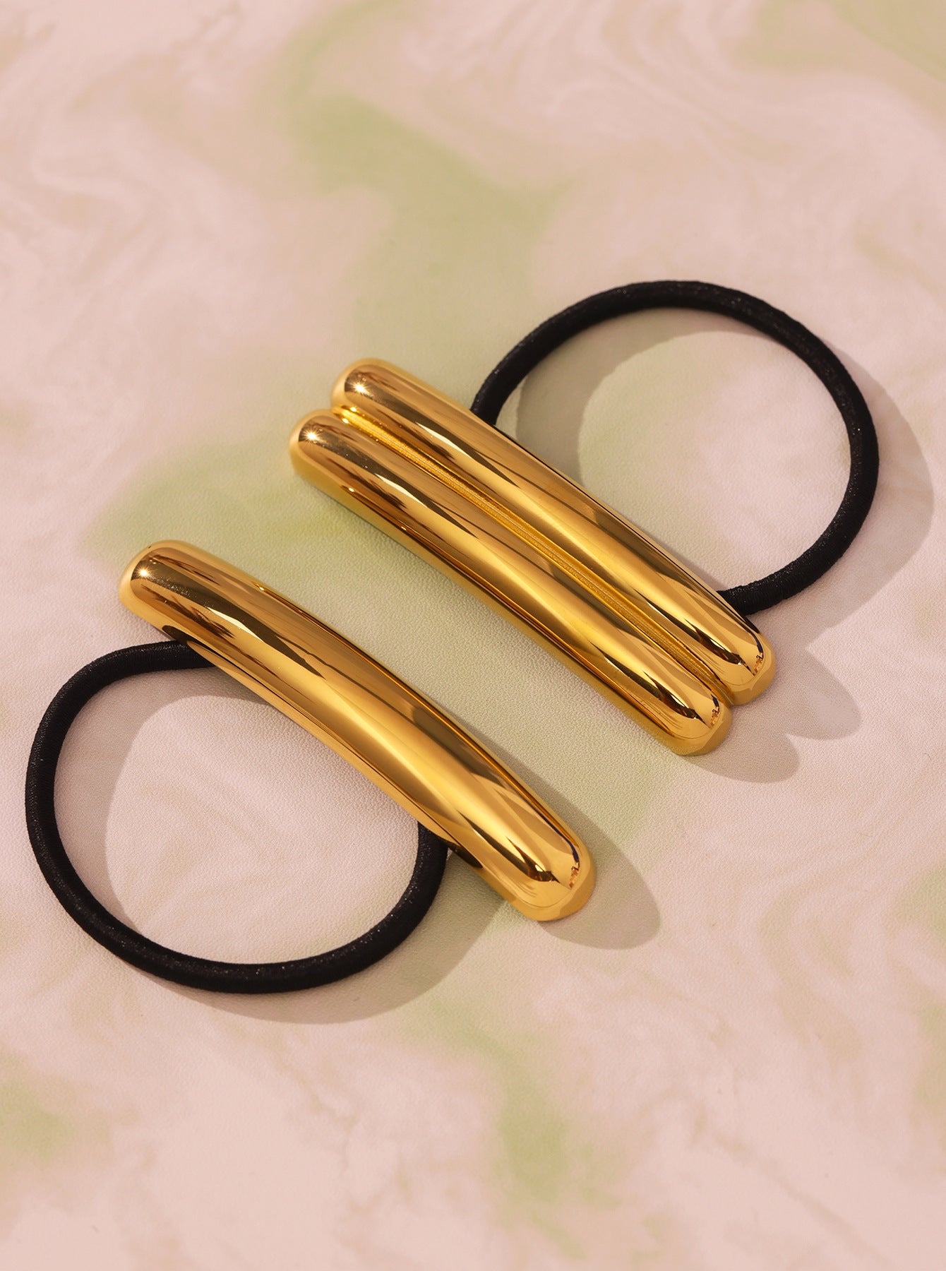 316L Stainless Steel Minimalist Semi-Circle Hair Tie Hair Accessory - Minimalist Semi-Circle Hair Tie Wholesale Stainless Steel Jewelry - Sensitive Skin Friendly - Detail 7