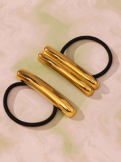 316L Stainless Steel Minimalist Semi-Circle Hair Tie Hair Accessory - Minimalist Semi-Circle Hair Tie Wholesale Stainless Steel Jewelry - Sensitive Skin Friendly - Detail 7