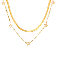 316L Stainless Steel Minimalist Star Pave Zircon Double-Layer Necklace - Image 3