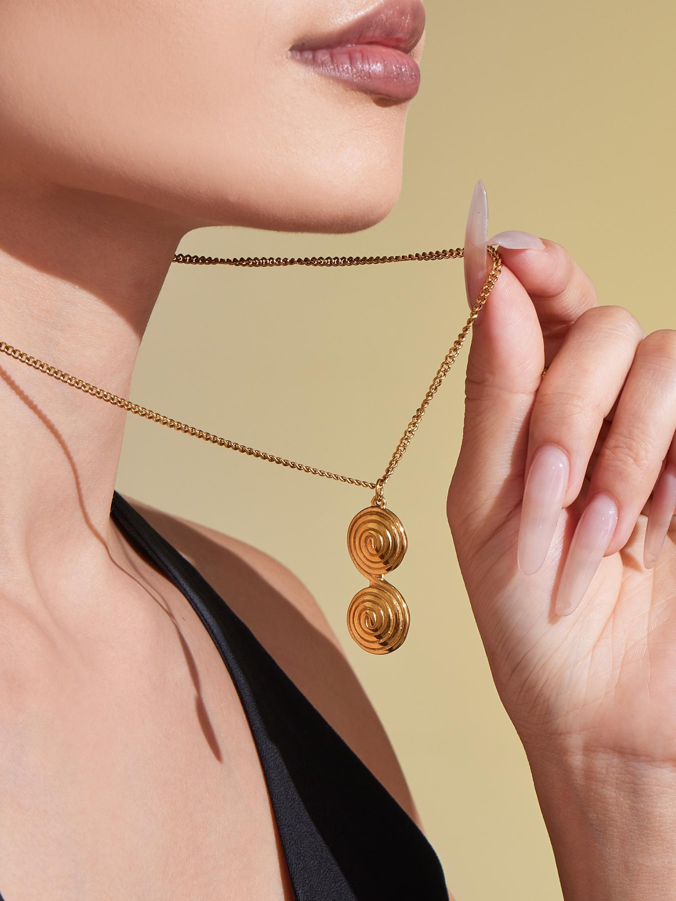 316L Stainless Steel Minimalist Twisted Hoop Earrings & Necklace - Image 1