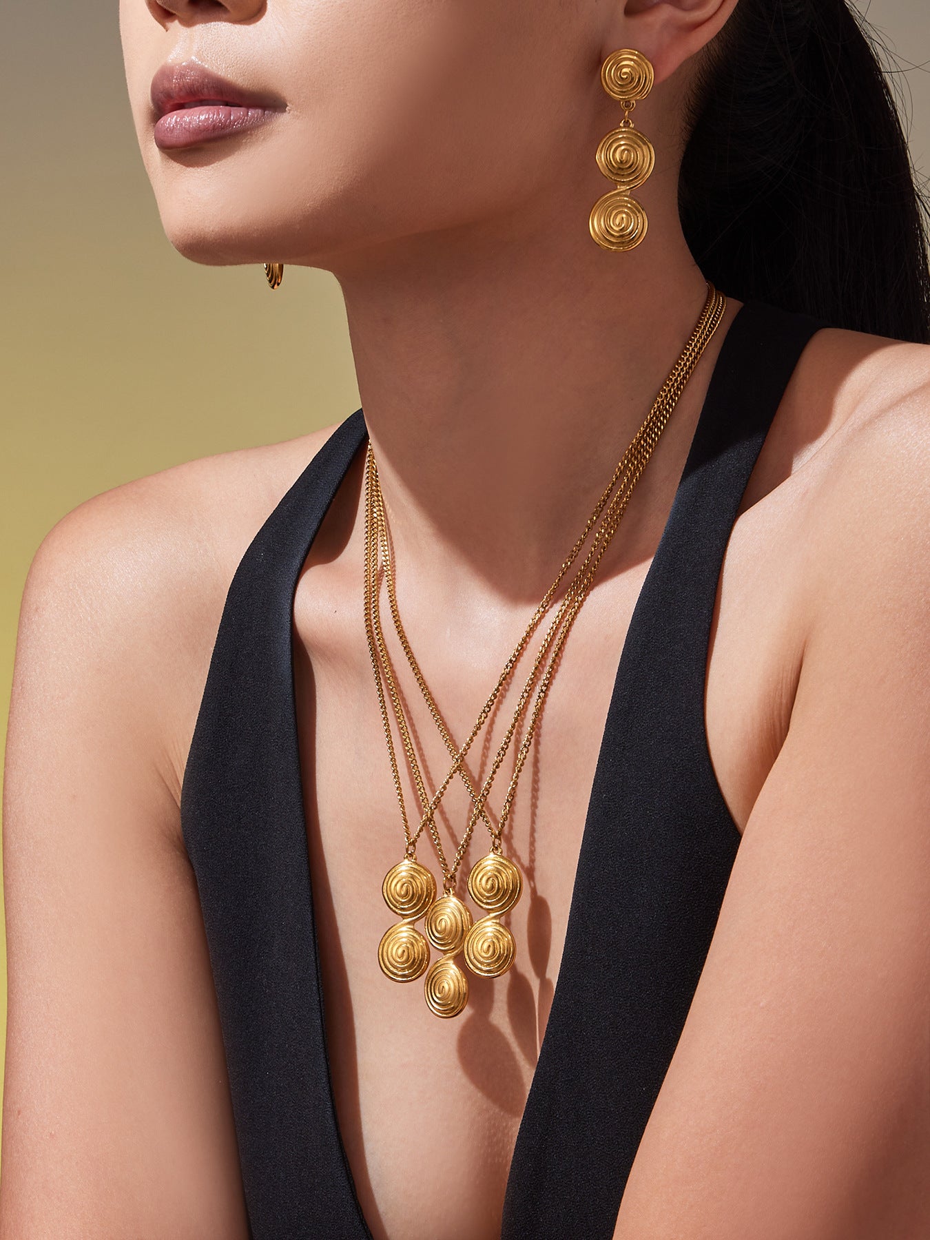 316L Stainless Steel Minimalist Twisted Hoop Earrings & Necklace - Image 10