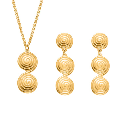 316L Stainless Steel Minimalist Twisted Hoop Earrings & Necklace - Image 12