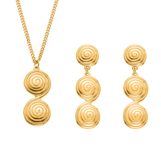 316L Stainless Steel Minimalist Twisted Hoop Earrings & Necklace - Image 12