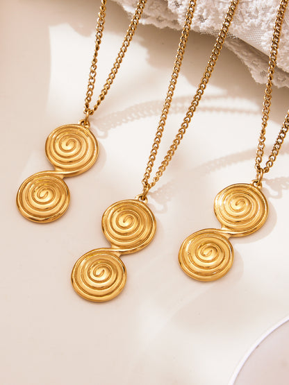 316L Stainless Steel Minimalist Twisted Hoop Earrings & Necklace - Image 14