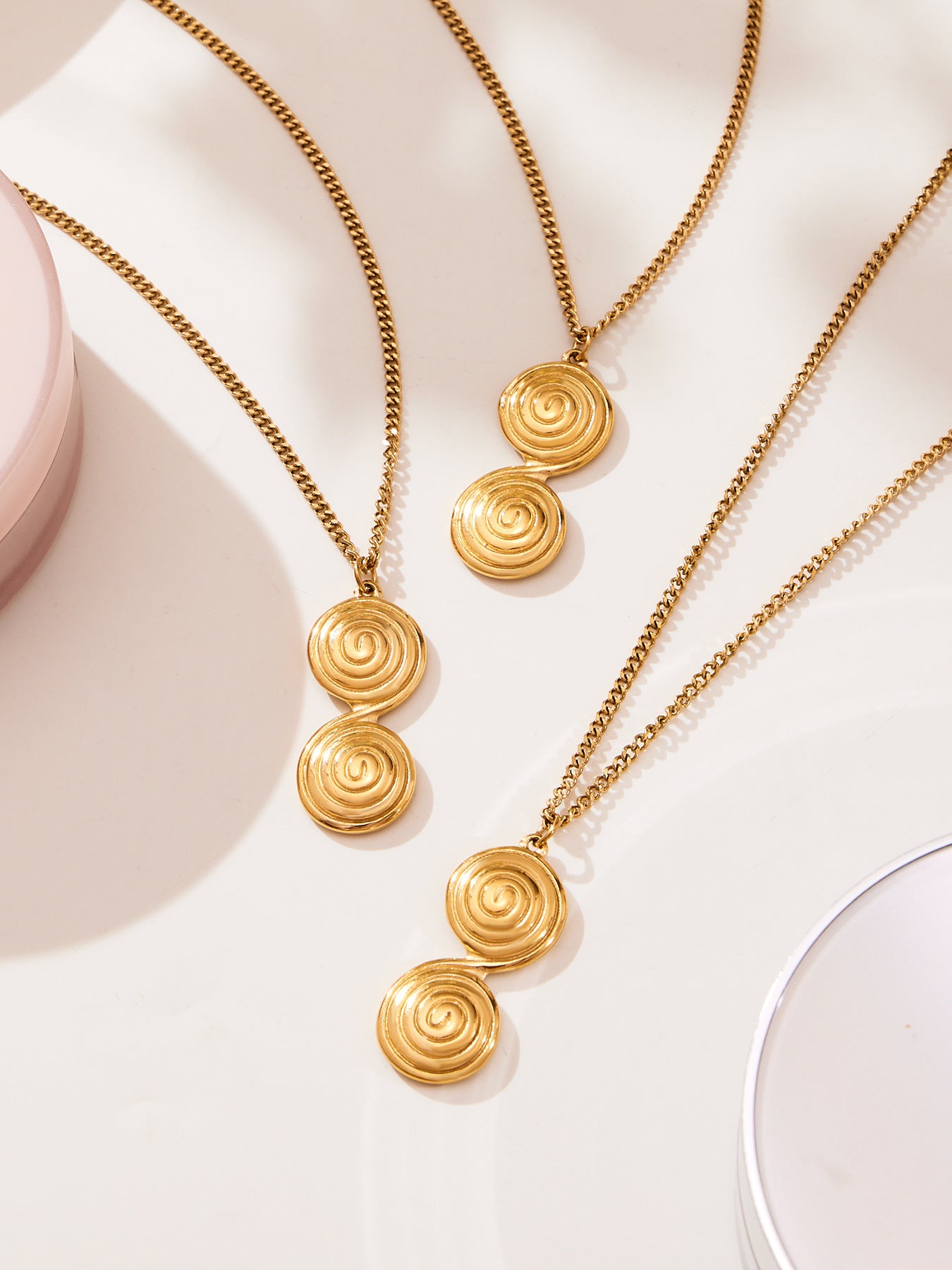 316L Stainless Steel Minimalist Twisted Hoop Earrings & Necklace - Image 4