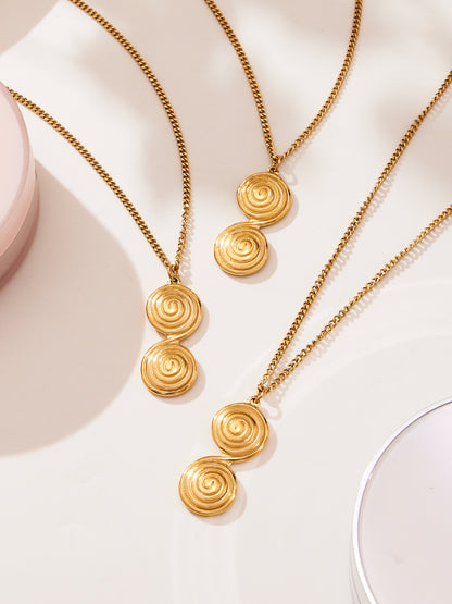 316L Stainless Steel Minimalist Twisted Hoop Earrings & Necklace - Image 4