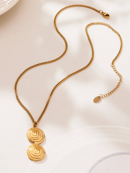 316L Stainless Steel Minimalist Twisted Hoop Earrings & Necklace - Image 5