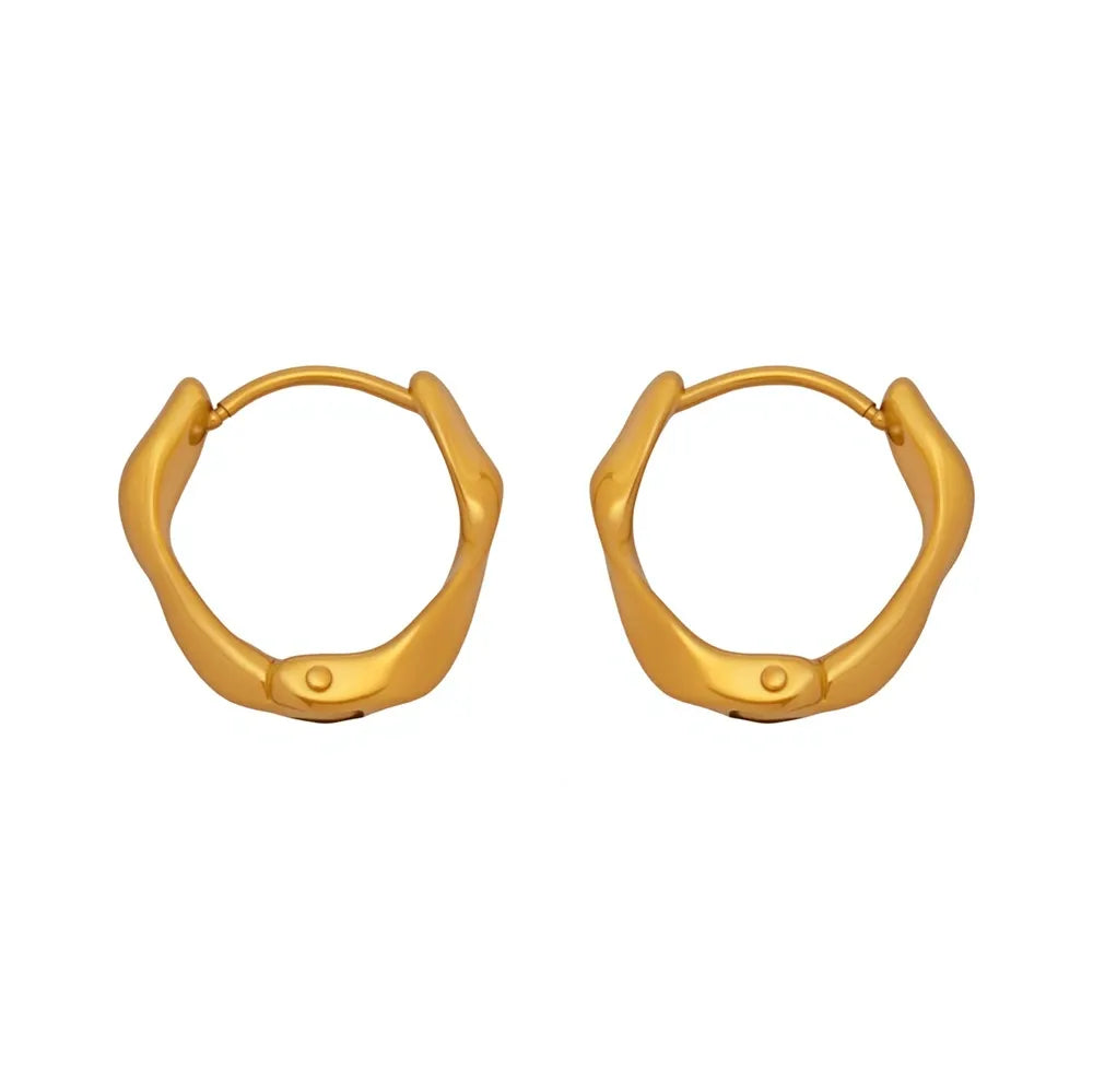 316L Stainless Steel Minimalist Twisted Hoop Earrings - Image 5