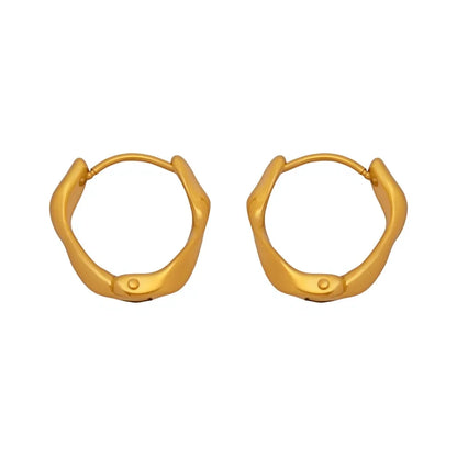 316L Stainless Steel Minimalist Twisted Hoop Earrings - Image 5