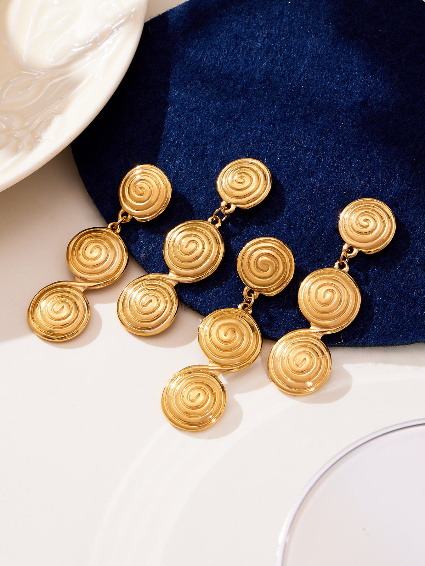 316L Stainless Steel Minimalist Twisted Hoop Earrings & Necklace - Image 6