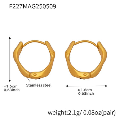 316L Stainless Steel Minimalist Twisted Hoop Earrings - Image 6