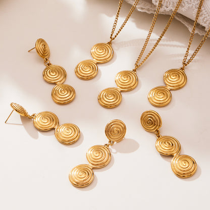 316L Stainless Steel Minimalist Twisted Hoop Earrings & Necklace - Image 7