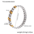 Two-Tone / Heart Zircon Chain 17+5cm