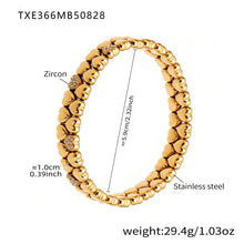 316L Stainless Steel Minimalist Zircon Heart Charm Bracelet - Image 4