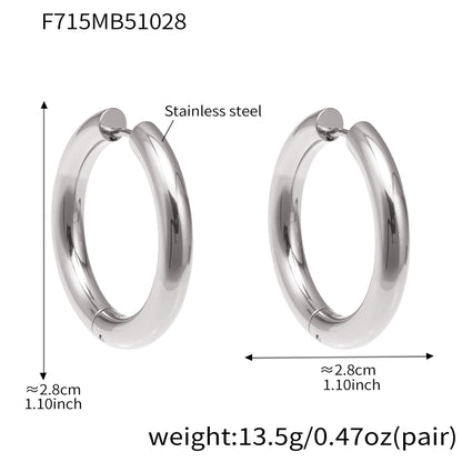 316L Stainless Steel Mixed Metal Hoop Earrings - Image 1
