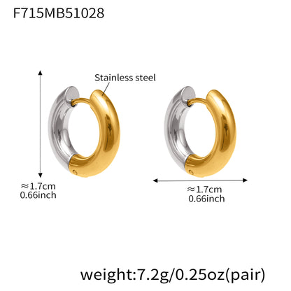 316L Stainless Steel Mixed Metal Hoop Earrings - Image 10