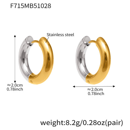 316L Stainless Steel Mixed Metal Hoop Earrings - Image 11