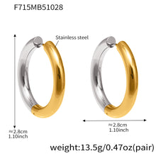 316L Stainless Steel Mixed Metal Hoop Earrings - Image 12