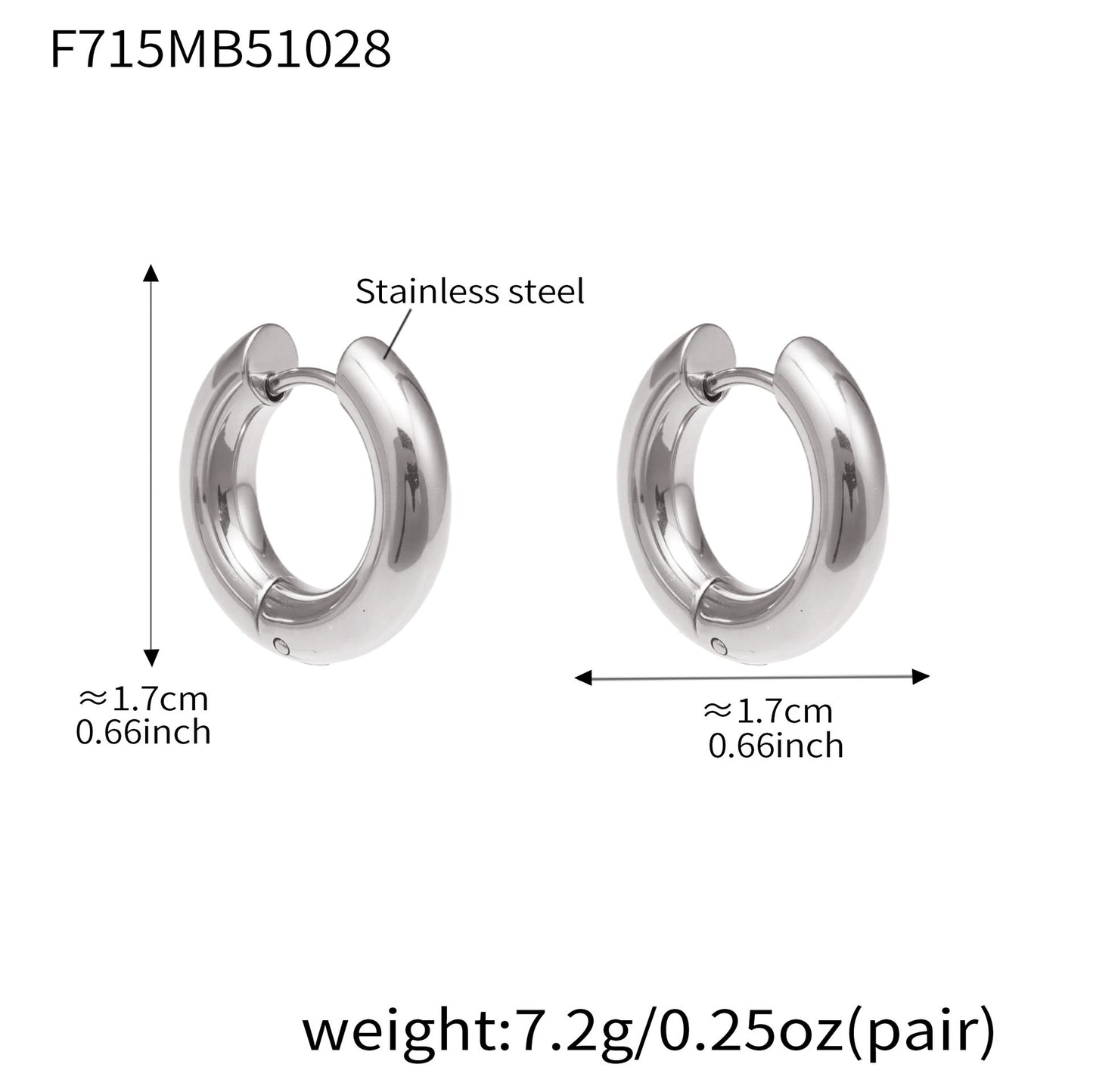 316L Stainless Steel Mixed Metal Hoop Earrings - Image 13