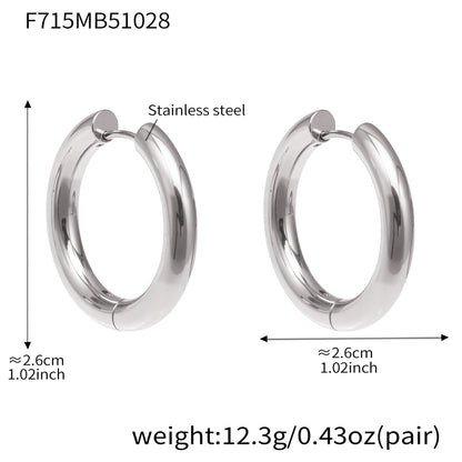 316L Stainless Steel Mixed Metal Hoop Earrings - Image 15