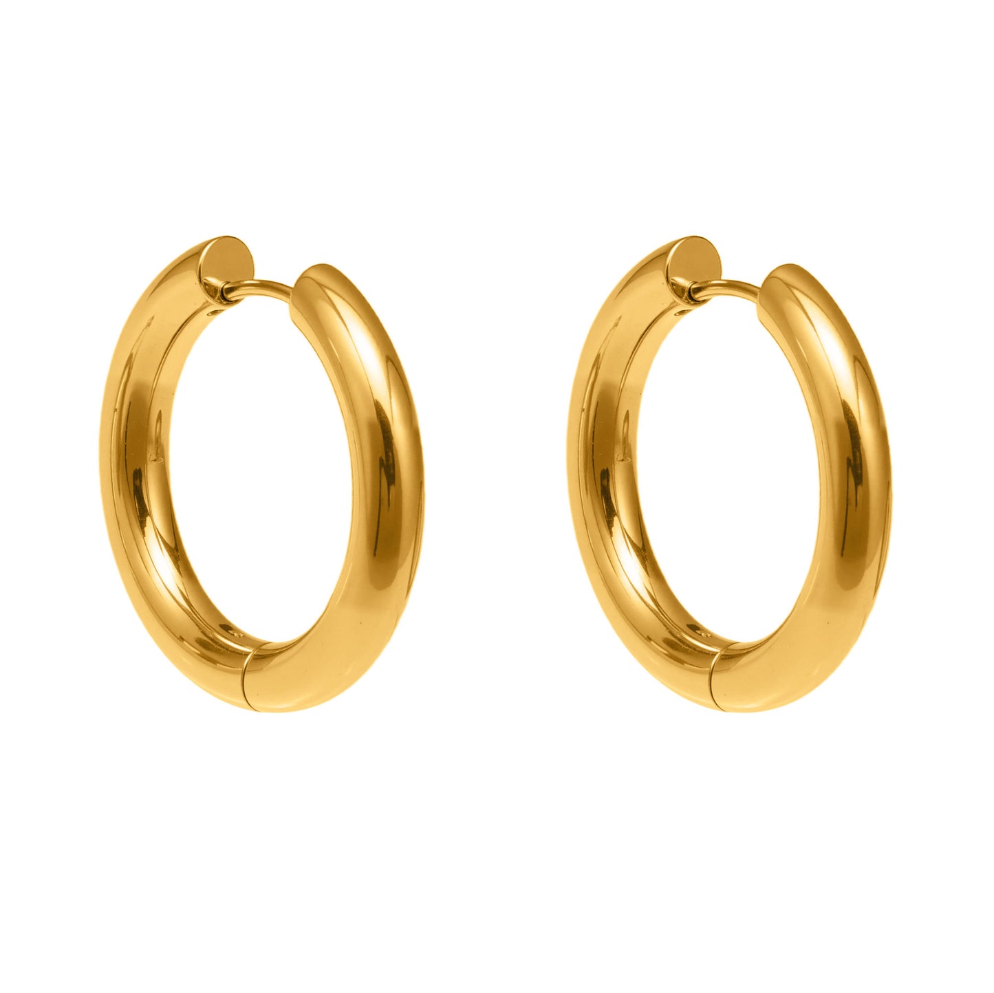 316L Stainless Steel Mixed Metal Hoop Earrings - Image 5
