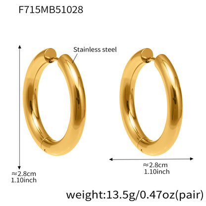 316L Stainless Steel Mixed Metal Hoop Earrings - Image 9