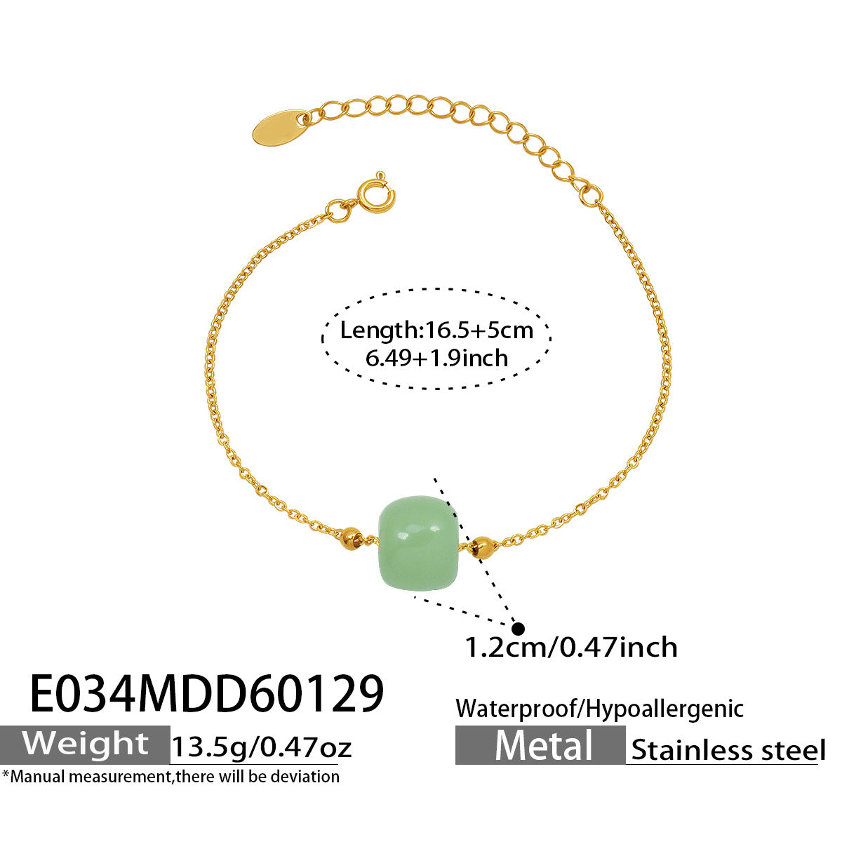 316L Stainless Steel Modern Minimalist Round Bead Necklace & Bracelet Set - Image 3