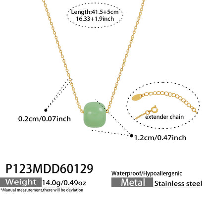 316L Stainless Steel Modern Minimalist Round Bead Necklace & Bracelet Set - Image 6