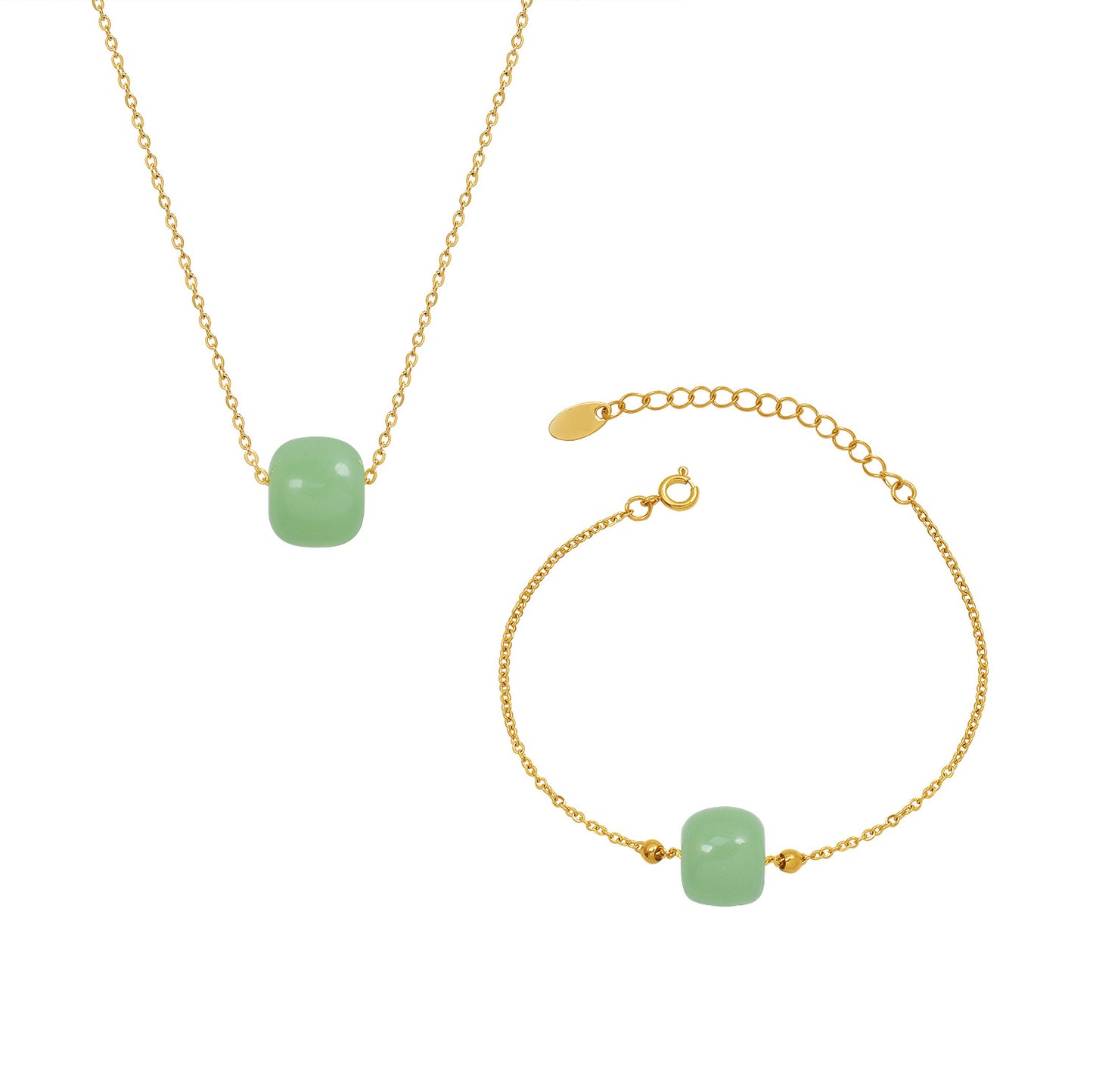 316L Stainless Steel Modern Minimalist Round Bead Necklace & Bracelet Set - Image 7