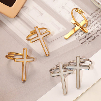 316L Stainless Steel Mother-of-Pearl Cross Jewelry Collection - Image 13