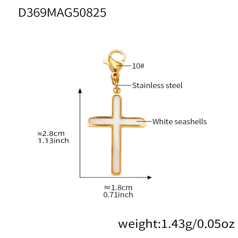 316L Stainless Steel Mother-of-Pearl Cross Jewelry Collection - Image 7