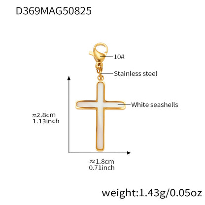 316L Stainless Steel Mother-of-Pearl Cross Jewelry Collection - Image 7
