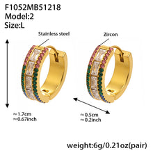 316L stainless steel 5A CZ hoop earrings size L 18K PVD gold plated