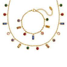 316L Stainless Steel Multi-Color Zircon Tassel Necklace & Chic Bracelet Set - Image 6