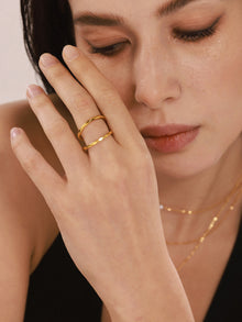 316L Stainless Steel Multi-Faceted Diamond Pattern Stackable Band Ring - Image 2