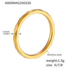 316L Stainless Steel Multi-Faceted Diamond Pattern Stackable Band Ring - Image 5