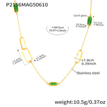 316L Stainless Steel Multi-Faceted Geometric Clear Glass Double Layer Collarbone Necklace - Image 13