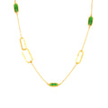 316L Stainless Steel Multi-Faceted Geometric Clear Glass Double Layer Collarbone Necklace